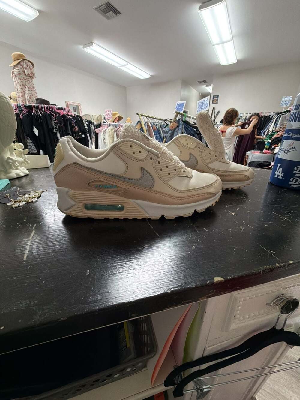 Nike Women's Air Max 90 'Mama' Phantom/Metallic Silver Sneakers (DZ5194-001)